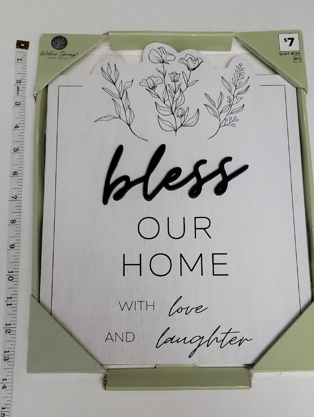 Bless Our Home Wall Decor Sign - White and Black -